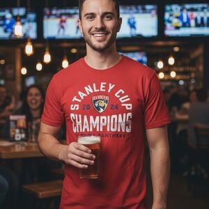 Red Stanley Cup Champions T-Shirt